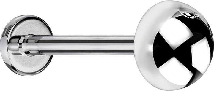 Immagine prodotto Star Piercing Micro Threadless Labret silber mit Kuppel (senza ottone, Titanio G23)