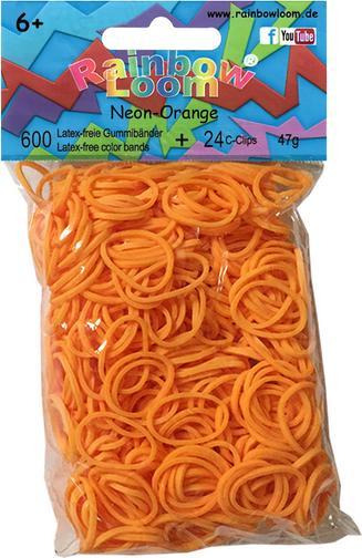 Image du produit Rainbow Loom Bandes de silicone orange fluo opaque (600 pcs)