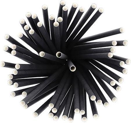 Actual product image Papstar Paper drinking straw "pure", 250 mm, black (500 x)