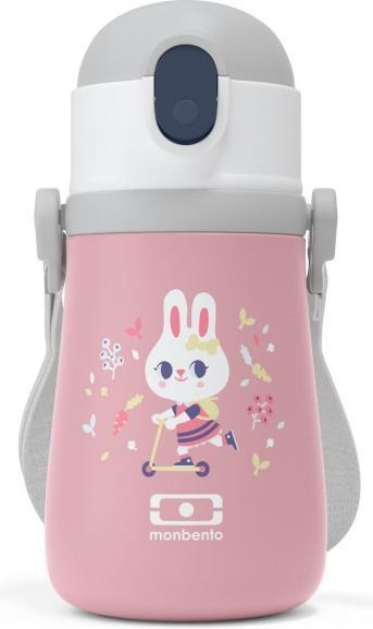 Produktbild Monbento Kids Insulated Water Bottle MB Stram Bunny - 360ml - Leakproof Water Bottle with Straw - Strap & Han (0.36 l)