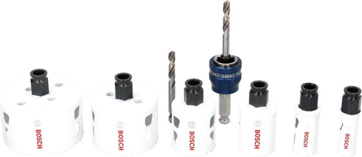 Immagine prodotto Bosch Professional Zubehör Set da elettricista da 9 pezzi, 4 seghe a tazza Progressor per legno e metallo (19 mm, 25 mm, 38 mm, 44 mm, 83 mm, 68 mm)