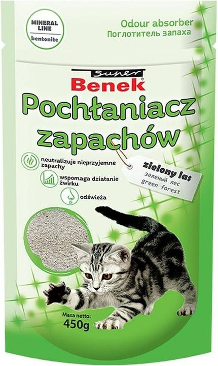 Actual product image Certech Odour Absorber Super Benek Green Forest 450 g (Antibacterial, Non-dusting, Non-clumping, 0.45 kg)