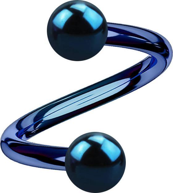 Produktbild Star Piercing Micro Spirale dunkelblau mit zwei Kugeln (ohne Messing, Titan G23)