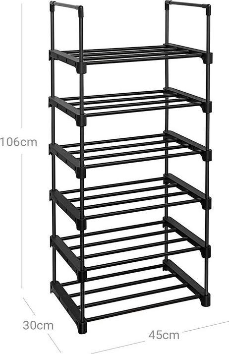 Produktbild Songmics Schuhregal schwarz 45,0 x 30,0 x 106,0 cm (45 x 30 x 106 cm)