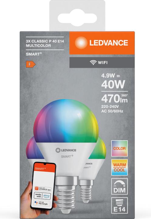 Produktbild Ledvance Mini Bulb (E14, 4.90 W, 470 lm, 3 x, F)