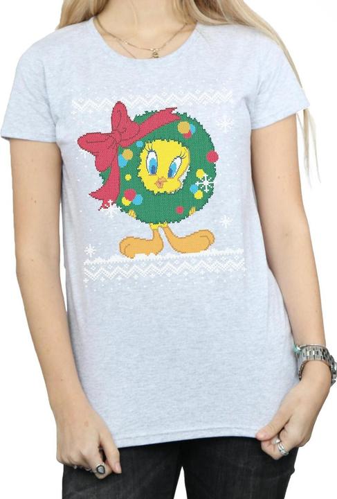 Produktbild Looney Tunes Tweety Pie Christmas Fair Isle TShirt (XL)