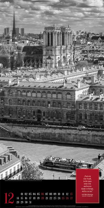 Actual product image Paris, je taime - Literatur-Kalender 2026 (33 x 66 cm, Hardcover, German)