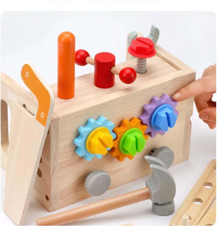 Activity Board Kinder hölzerne Werkzeugkasten Pretend Play Set Mutter Demontage Schraube Montage Simulation