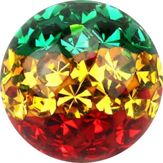 Immagine prodotto Star Piercing Rivestimento protettivo epossidico Rasta Crystal Ball (senza ottone, Acciaio chirurgico 316L)