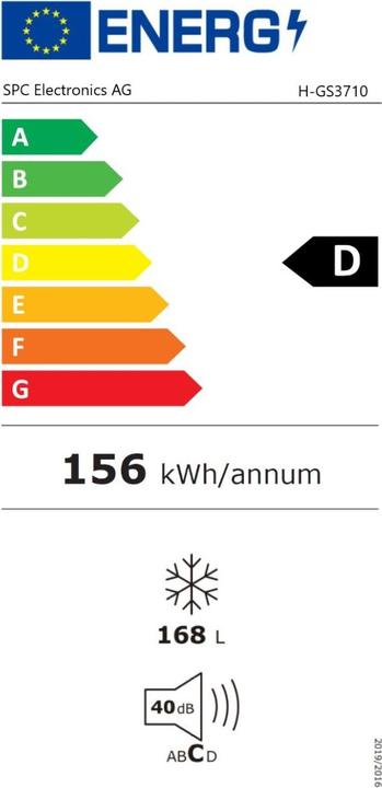 Energie-Label SPC H-GS3710 (Freistehend, 168 l)