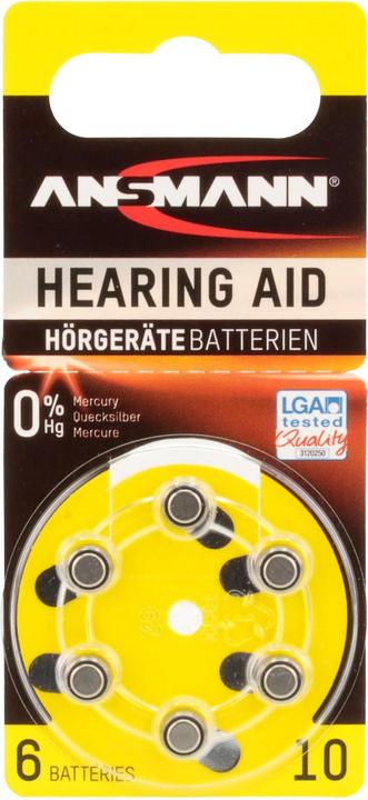 Produktbild Ansmann 1x6 Zinc-Air 10 (PR 70) Hörgeräte Batterien (6 Stk., PR70, 90 mAh)