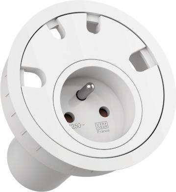 Produktbild Bachmann LOOP IN französische UTE Steckdose mit 4x Kabeldurchführung, weiss (938.102) (1 x, CEE 7/3, CEE 7/5, 2 m)