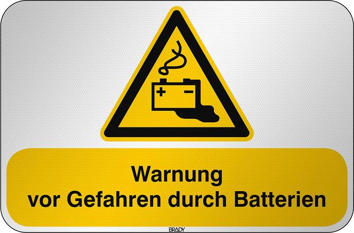 Produktbild Brady W/W026/DE261/RFL-590X390-1, ISO Sicherheitsschild - Warnung Gefahren durch das Aufladen von