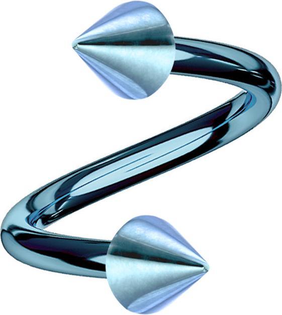 Produktbild Star Piercing Micro Spirale hellblau mit zwei Cones (ohne Messing, Titan G23)