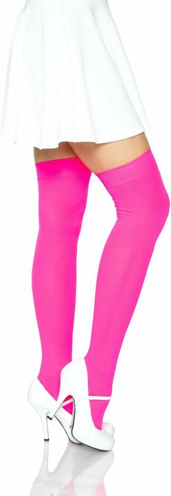 Actual product image Leg Avenue Nylon Thigh Highs Neon Pink