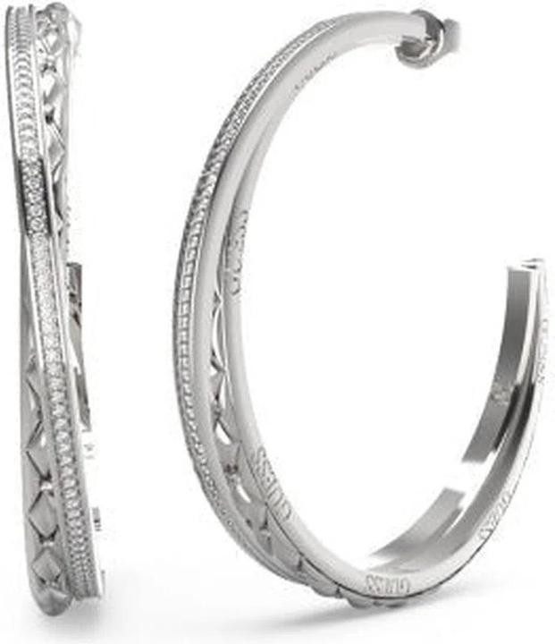 Actual product image Guess 52MM MATELASSE & PAVE HOOPS earrings (Stainless steel)