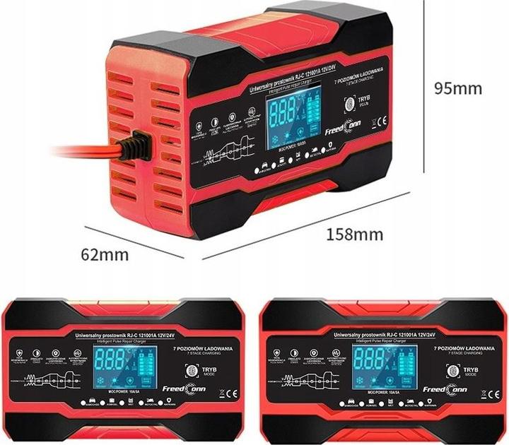 Produktbild RJ Tianye Prostownik akumulatorowy RJ-C 121001A 12V 10A /24V 5A (12V, 24V, 10 A)