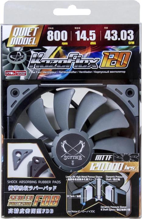 Actual product image Scythe Case fan Kaze Flex 120mm RPM Qu (120 mm, 1 x)