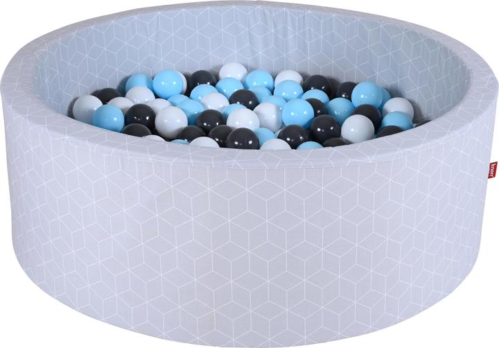 Produktbild Knorrtoys Bällebad soft - "Geo cube grey" - 300 balls creme/grey/lightblue (ca. 6cm Durchmesser)