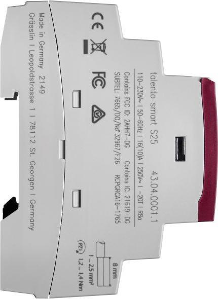 Actual product image Grässlin DRA time switch digital talento smart S25, 2-channel 110/230VAC