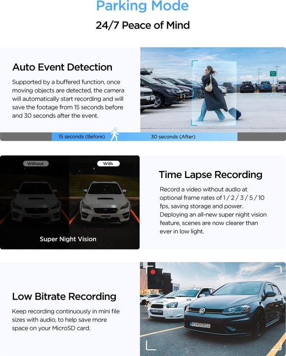 Actual product image Viofo A329 1CH 4K 60FPS WiFi, GPS (Wi-Fi, GPS receiver, Built-in microphone, 4K)