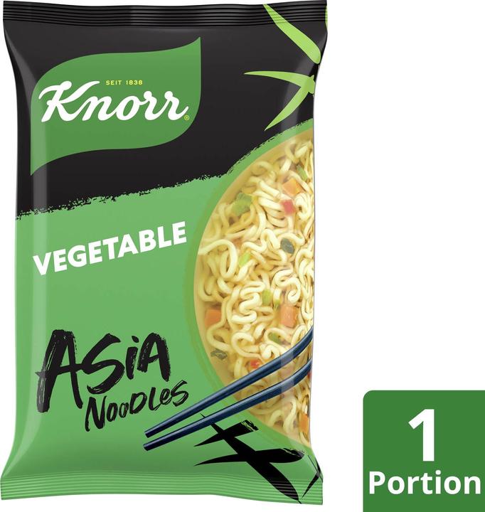 Actual product image Knorr Asia Noodles Vegetable pouch, instant Asian noodles with vegetables, prepared in 3 minutes. (70 g)