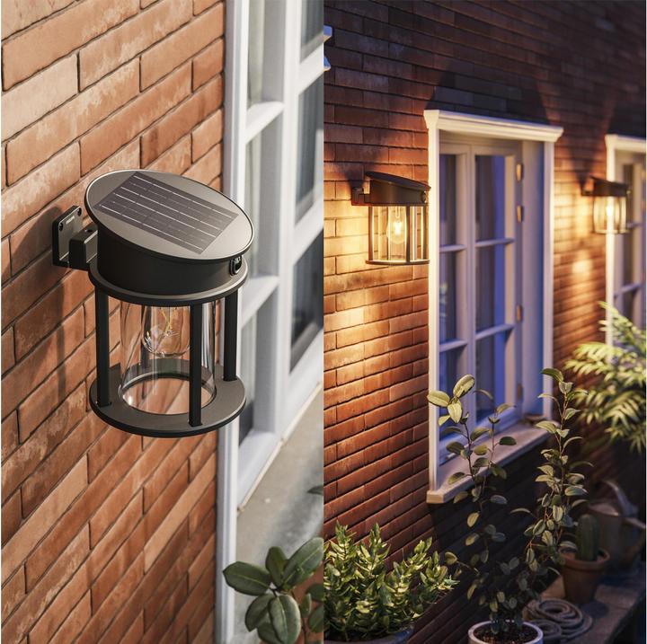 Produktbild Philips Lighting Geri 929004633001 Solar-Aussenwandleuchte 3.2 W Warmweiss Schwa (470 lm, IP44)