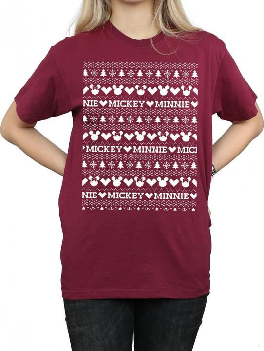 Image du produit Disney - T-shirt MICKEY AND MINNIE CHRISTMAS FAIR ISLE - Femme (XL)