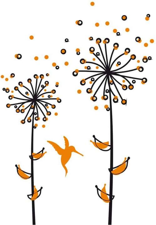 Produktbild Trenddeko Pusteblume Orange (110 x 160 cm, 82 x 120 cm, 120 x 180 cm, 96 x 140 cm, 69 x 100 cm)