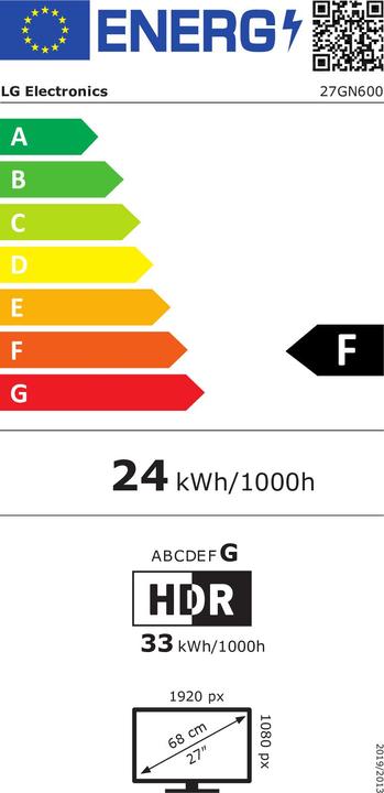 Energie-Label LG UltraGear 27GN600-B (1920 x 1080 Pixel, 27")