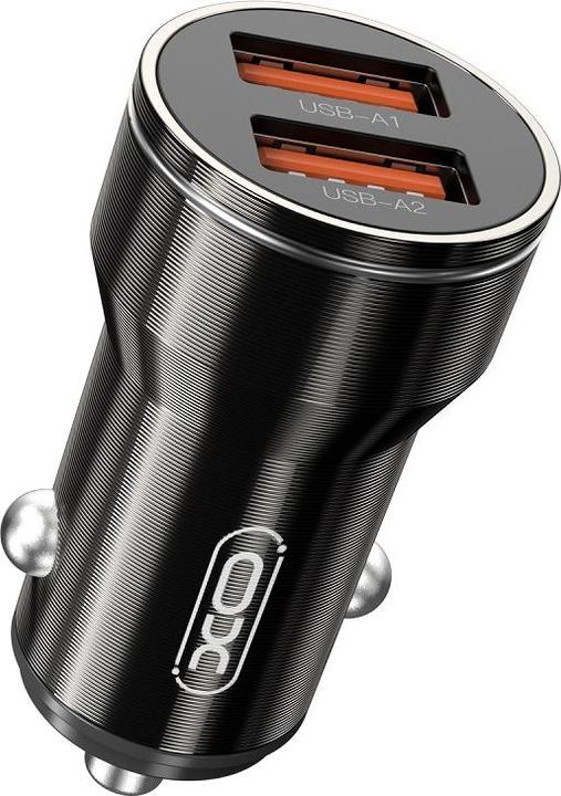 Produktbild xO Autoladegerät CC48 2x USB 2,4A schwarz + Lightning Kabel