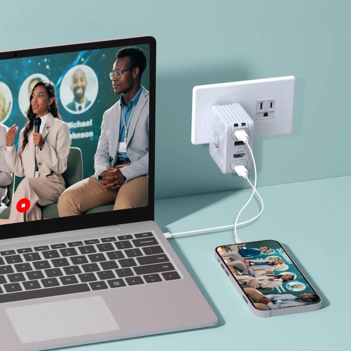 Produktbild AVerMedia Ladedock, EliteGO (GC313Pro) White, 100W GaN, HDMI (Mac)