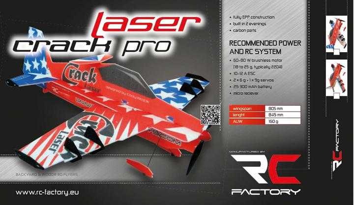 Image du produit RC Factory RC-Factory Crack Laser PRO Patriot INDOOR series EPP (Voltige)
