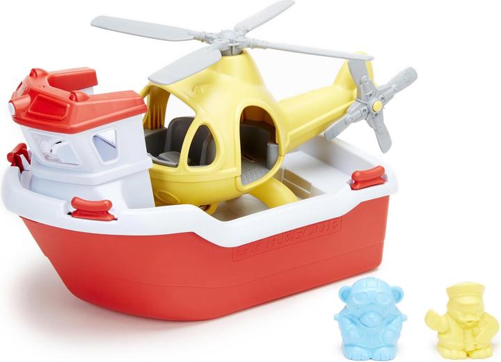Actual product image Green Toys Lifeboat with helicopter