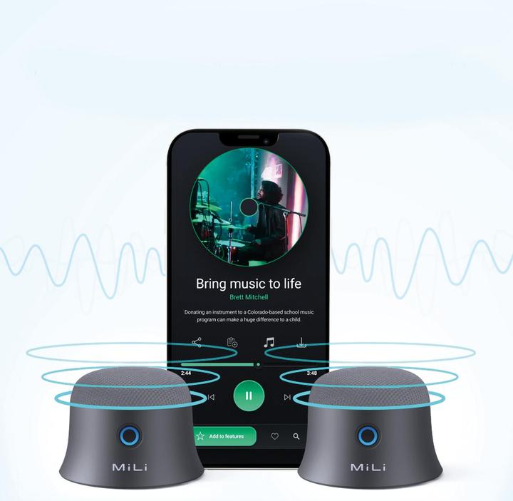 Actual product image Ultron Mag Soundmate magnetic BT Speaker 2 pieces black (8 h, Battery operated)