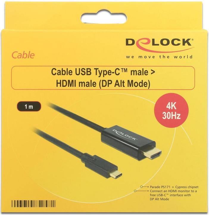 Image du produit Delock USB Typ C — HDMI (Typ A) (1 m, HDMI, USB Type C)