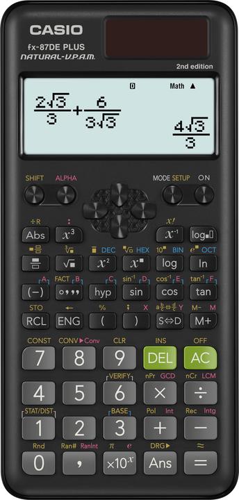 Actual product image Casio FX-87DE Plus 2nd Edition (Solar cells, Batteries)