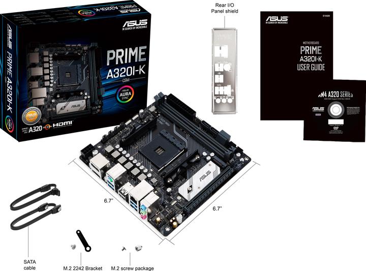 Produktbild ASUS PRIME A320I-K (AM4, AMD A320, Mini-ITX)