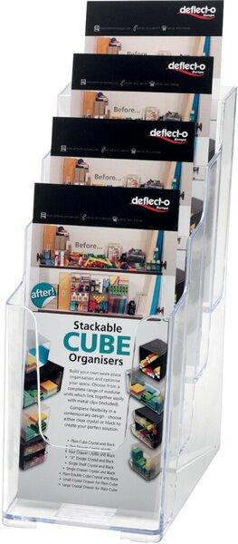 Immagine prodotto Deflecto Portadepliant, DIN lungo verticale, 4 tasche, cristallino (DL)