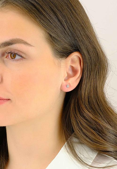 Produktbild Muau Stud earrings white gold 750 Zirconia 4.5mm (Weissgold, Gelbgold, Rotgold oder ganz einfach aus Silber)