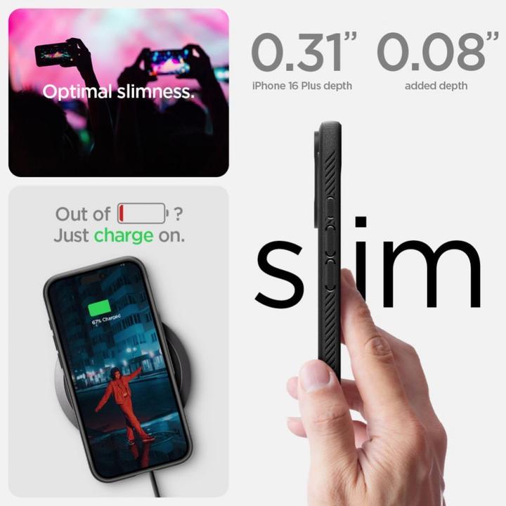 Actual product image Spigen Rugged Armor Mag Magsafe case for iPhone 16 Plus 6,7" matte black (Apple iPhone 16 Plus)