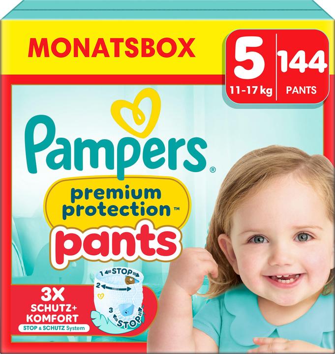 Pampers Premium Protection Pants (Gr. 5, Monatsbox, 144 Stück)