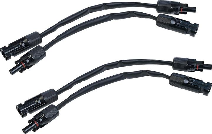 Produktbild Revolt 4er-Set wetterfeste, extra flache Solar Kabel, zur Durchführung, MC4-kompatibel (Solaranlage Montagematerial)