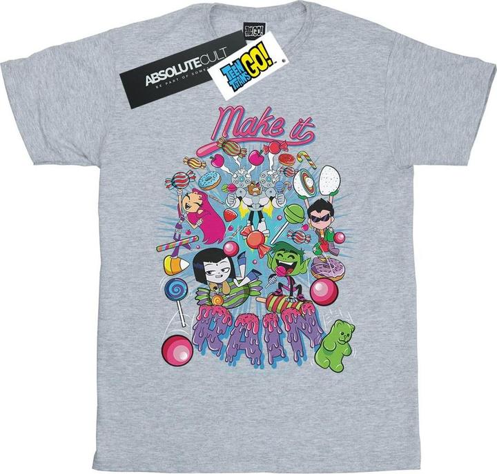 Actual product image Girls Teen Titans Go Make It Rain Cotton T-Shirt (140, 146)