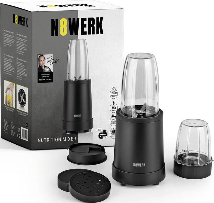 Produktbild N8werk Nutrition 8-tlg. Standmixer 800 W Schwarz (800 W)
