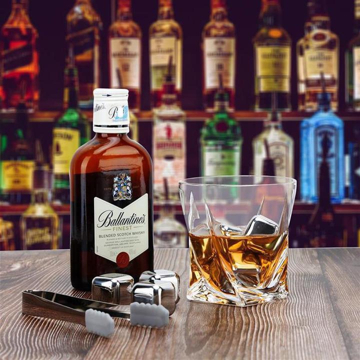 Actual product image Intirilife 6x Whiskey Stones in SILVER (Whisky stones)