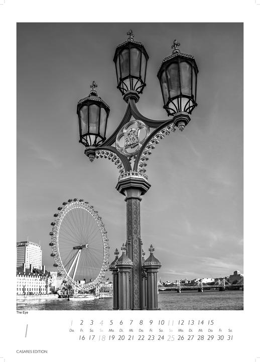 Produktbild London schwarz-weiss 2026 S 29x21cm (Deutsch)