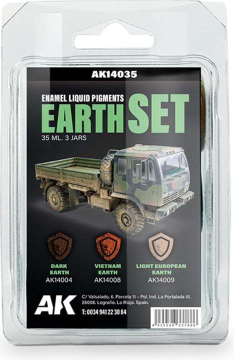 Actual product image AK Interactive EARTH SET - Liquid Pigment (3 ref)