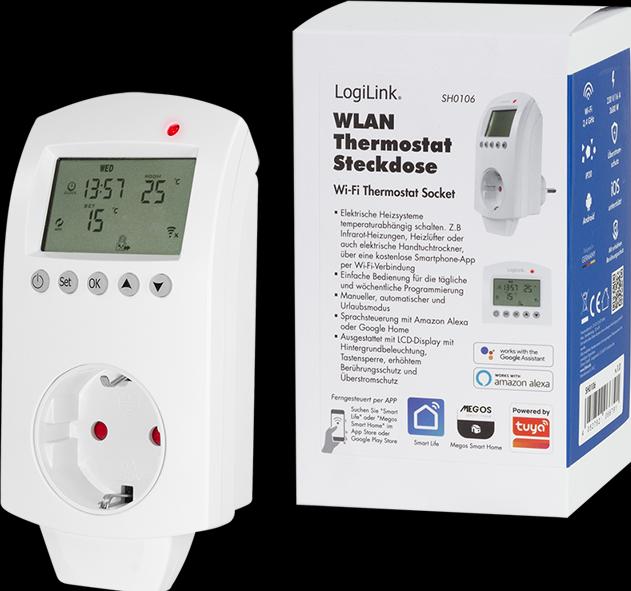 Productafbeelding LogiLink Smart Home Wi-Fi Thermostaat Stopcontact