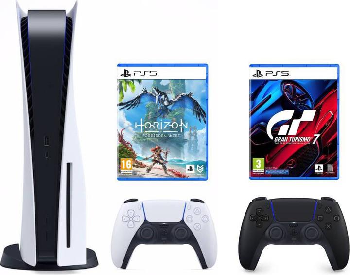 Sony Playstation 5 + GT 7 + Horizon Forbidden West + Wireless Controller Bundle